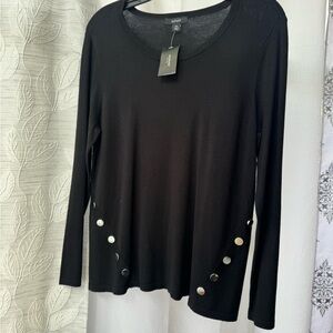 Alfani Black Long Sleeve Tee for Everyday Style